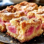 Rhubarb Crumble Traybake Cake