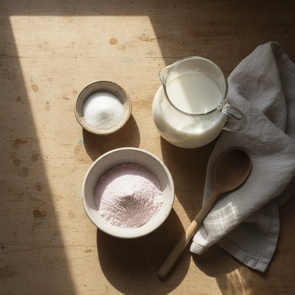 Ingredients for British pink custard